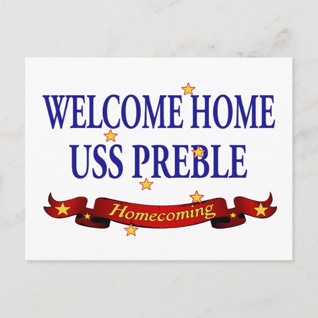 Carte Postale Bienvenue Accueil USS Preble (Devant)