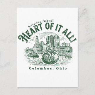 Carte Postale Bienvenue au cœur de tout Columbus City Ohio