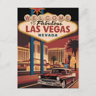 Carte Postale Bienvenue au fabuleux Las Vegas Nevada
