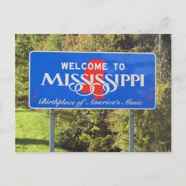 Carte Postale Bienvenue au Mississippi (Devant)