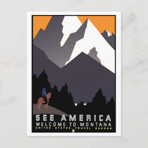 Carte Postale Bienvenue au Montana