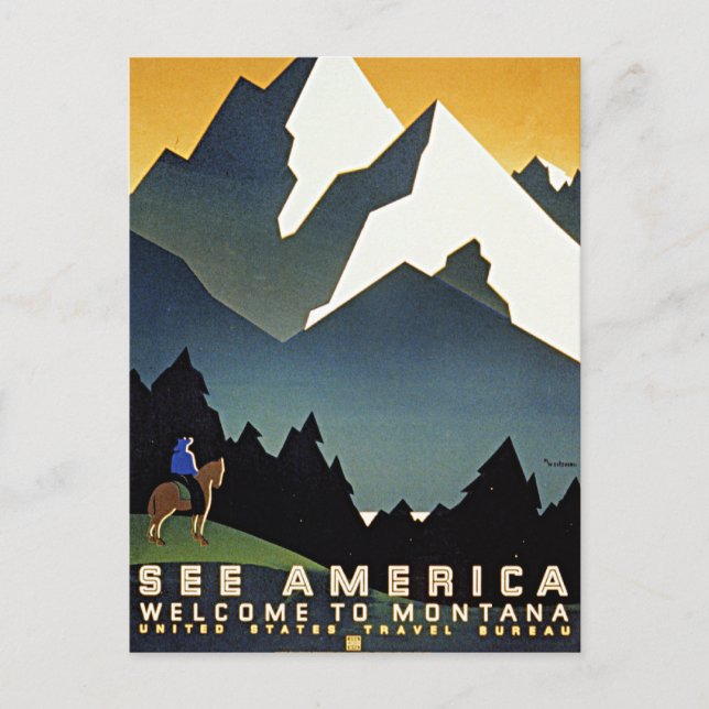 Carte Postale Bienvenue au Montana, (Devant)