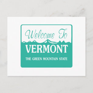 Carte Postale Bienvenue au Vermont - États-Unis