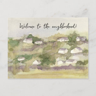 Carte Postale Bienvenue au village de maisons de campagne voisin