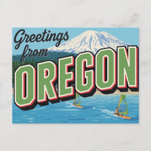 Carte Postale Bienvenue au windsurf de la montagne de l'Oregon