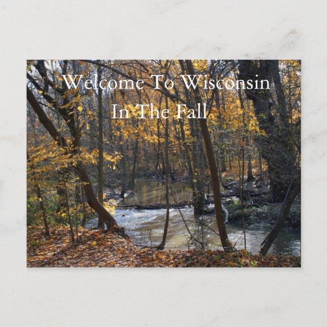 Carte Postale Bienvenue Au Wisconsin À L'Automne (Devant)