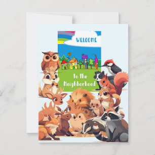 Carte Postale Bienvenue Dans Le Quartier Des Animaux Boisés