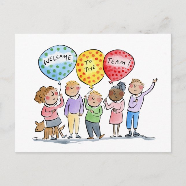 Carte Postale Bienvenue dans l'équipe (Devant)