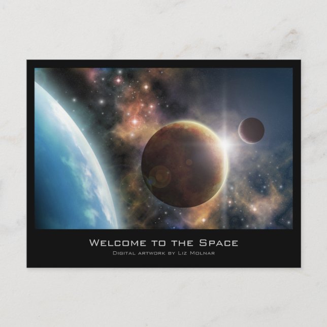 Carte Postale Bienvenue dans l'espace (Devant)