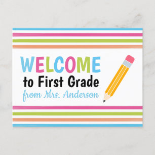 Carte Postale Bienvenue de l'enseignant de retour à l'école