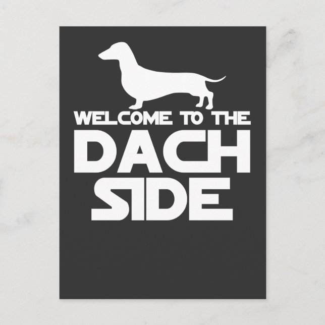 Carte Postale Bienvenue du côté du dachshund (Devant)