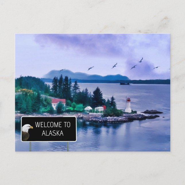Carte Postale Bienvenue en Alaska (Devant)