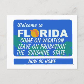 Carte Postale Bienvenue En Floride Probation Vacances