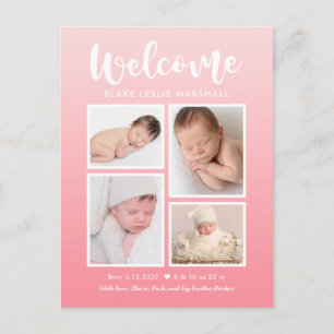 Carte Postale Bienvenue Galerie Faire-part de naissance moderne 