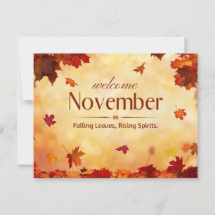 Carte Postale Bienvenue novembre automne