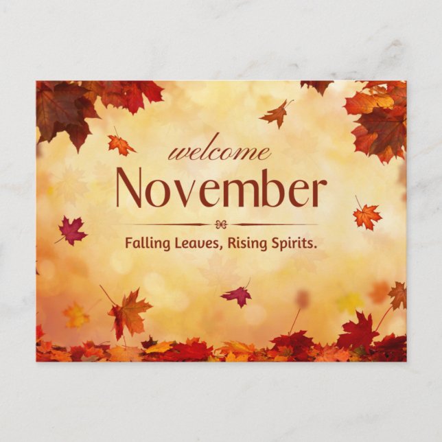 Carte Postale Bienvenue novembre automne (Devant)