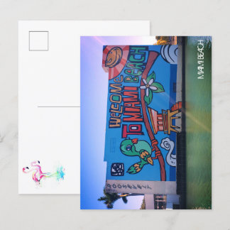 Carte Postale Bienvenue personnalisé à Miami Beach Floride Mural