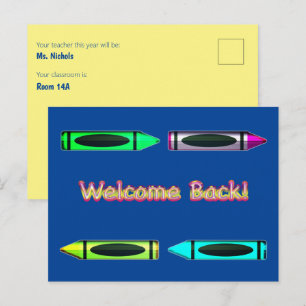 Carte Postale Bienvenue Retour à l'école Conception personnalisé