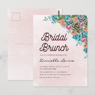 Carte Postale Bienvenue Succulentes Aquarelle Fête Prénatale Est