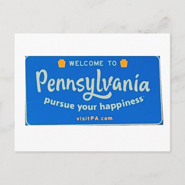 Carte Postale Bienvenue sur le Carnet de Pennsylvanie (Devant)