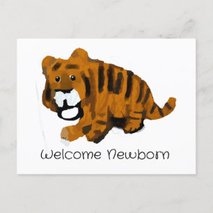 Carte Postale Bienvenue Tigre nouveau-né