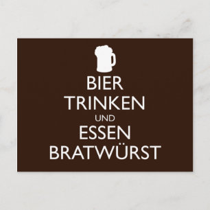 Carte Postale BIER TRINKEN UND ESSEN BRATWURST Okroberfest