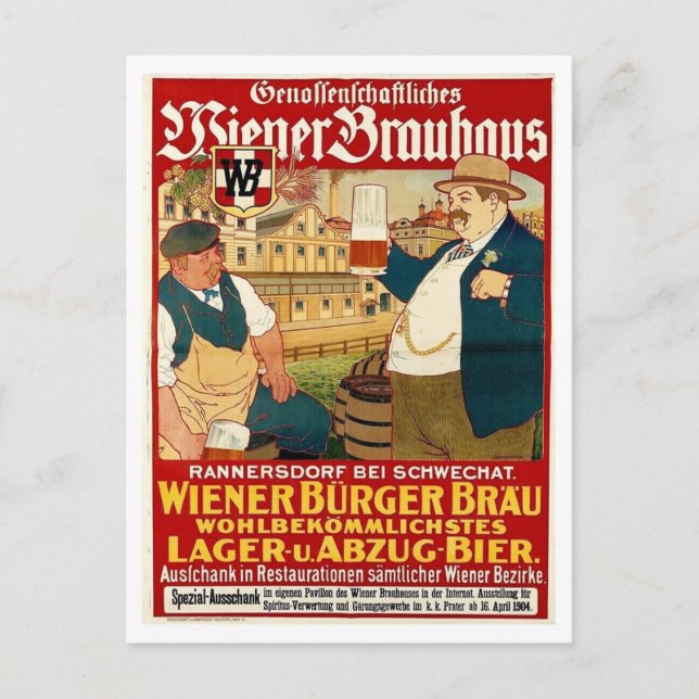Carte Postale Bière allemande Vintage inspirée (Devant)