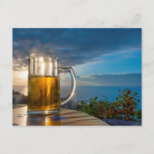 Carte Postale Bière au coucher du soleil