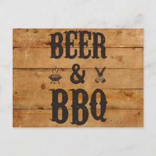 Carte Postale Bière et barbecue