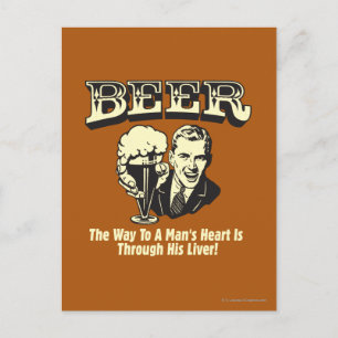 Carte Postale Bière : La Façon De Mans Coeur À Travers Le Foie