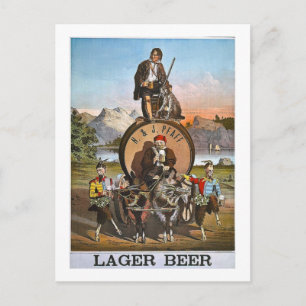 Carte Postale Bière Lager Pfaff - Annonce Vintage Années 1800