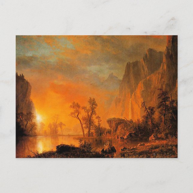 Carte Postale Bierstadt - Sunset in the Rockies (Devant)