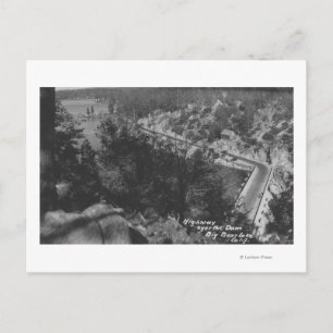 Carte Postale Big Bear Lake, CA Highway au-dessus du barrage