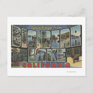 Carte Postale Big Bear Lake, Californie - Grandes lettres Scènes