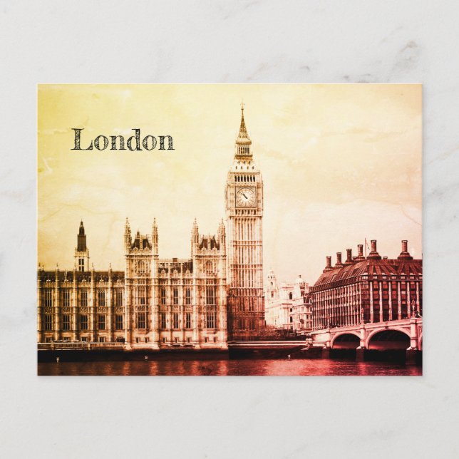 Carte Postale Big Ben Horloge & Londres, Westminster / Royaume-U (Devant)