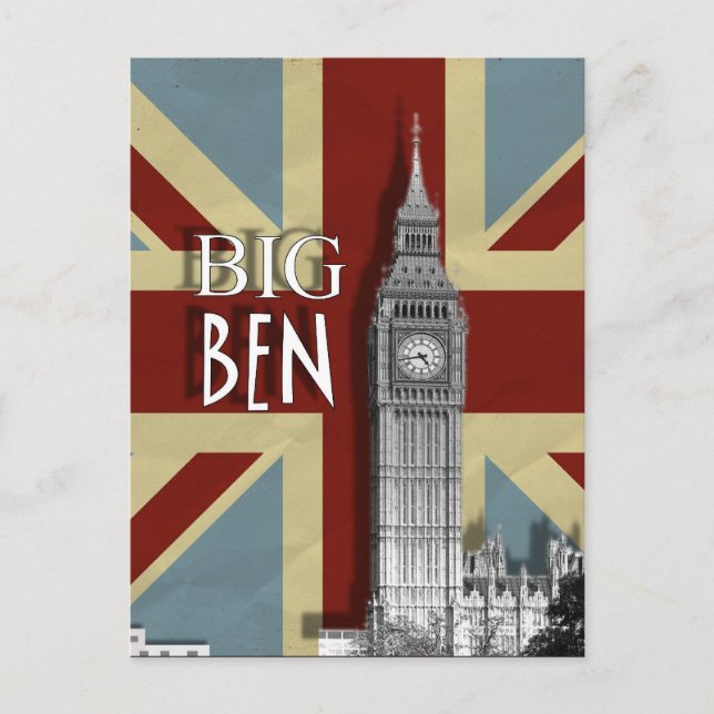 Carte postale Big Ben London British Union Jack (Devant)