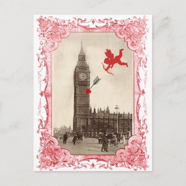 Carte postale Big Ben London Cupid Valentine (Devant)