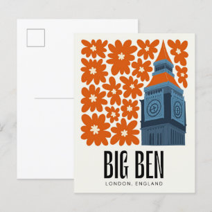 Carte Postale Big Ben Londres Angleterre Voyage abstrait art flo