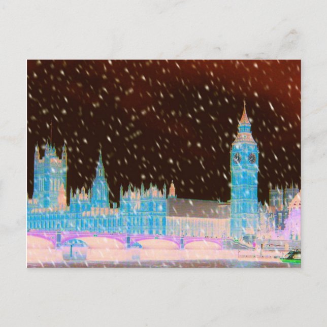 Carte Postale Big Ben Westminster Abbey London Red Skies (Devant)