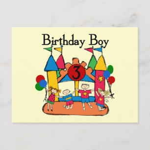 Carte Postale Big Bounce Boy 3e anniversaire T-shirts et cadeaux