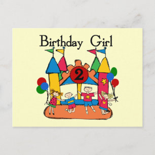 Carte Postale Big Bounce Girl 2nd Birthday Tshirts et cadeaux