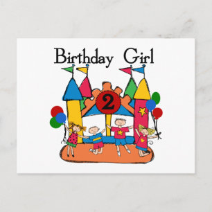 Carte Postale Big Bounce Girl 2nd Birthday Tshirts et cadeaux