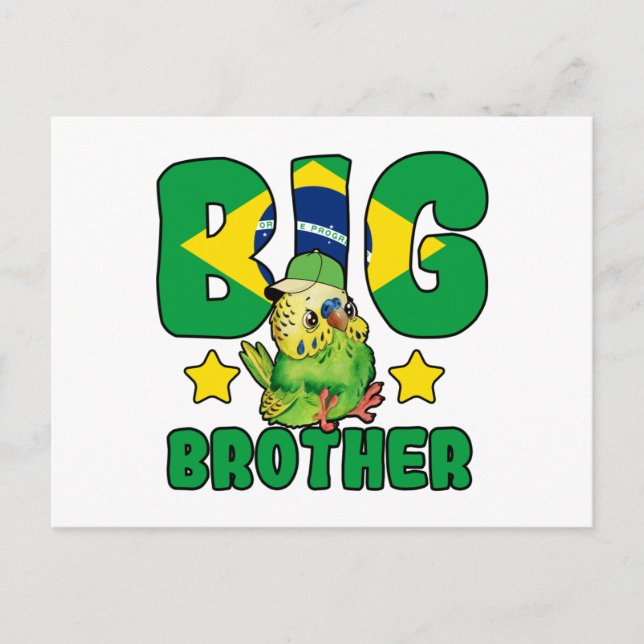 Carte Postale Big Brother brésilien - Oiseau avec le drapeau du  (Devant)