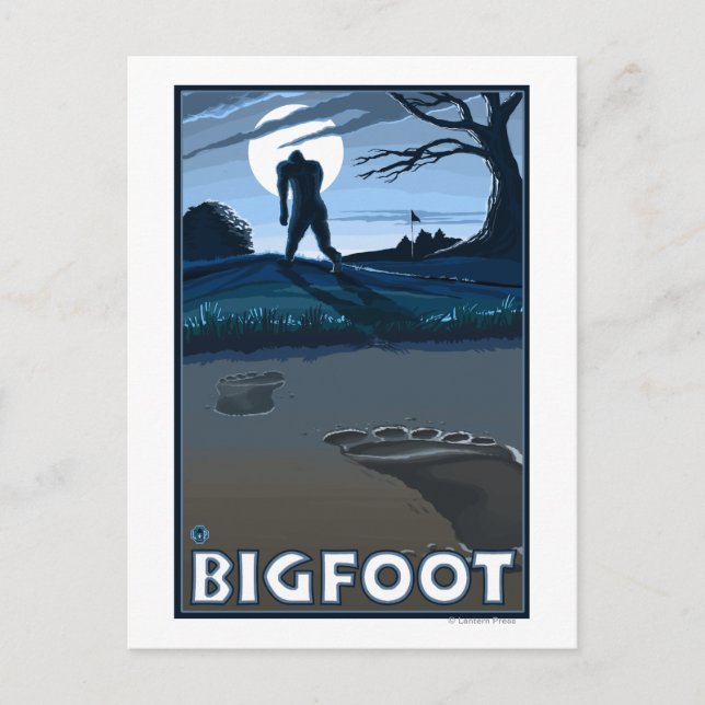 Carte Postale Big Foot à travers le terrain de golf (Devant)