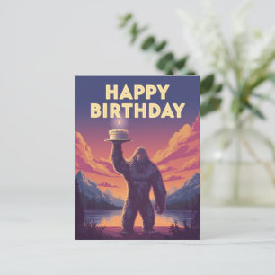 Carte Postale Big Foot Birthday Cryptozoology Art bizarre drôle