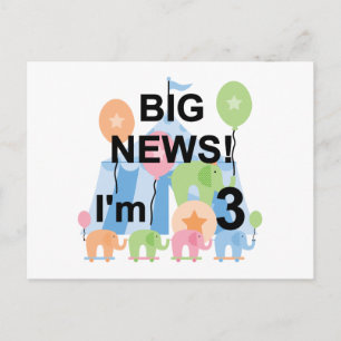 Carte Postale Big News Circus 3e Anniversaire Tshirts et cadeaux