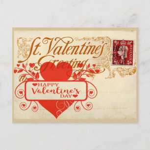 Carte postale Big Red Heart Vintage Valentine