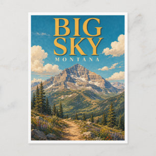 Carte Postale Big Sky Montana Lone Mountain GeoSaga