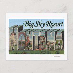 Carte Postale Big Sky Resort, Montana - Scènes à grandes lettres
