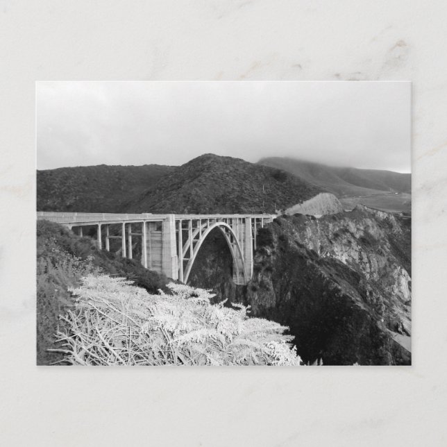 Carte postale Big Sur Bridge noir et blanc (Devant)